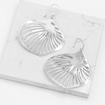 Large Sterling Silver Shell Drop Earrings: Beach Jewelry