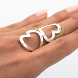Sterling Silver Heart Wrap Ring: Modern Full Finger Jewelry