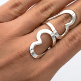 Sterling Silver Heart Wrap Ring: Modern Full Finger Jewelry