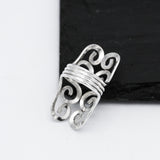 Sterling Silver Curly Wrap Ring: Comfortable Long Boho Design