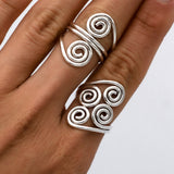 Sterling Silver Spiral Ring: Abstract Swirl Wire Wrapped Ring