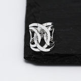 Sterling Silver Interlocked Circle Ring: Lightweight Abstract Geometric Jewelry
