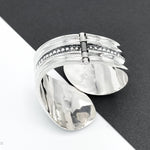 Sterling Silver Dotted Hinged Bangle: Leaf Chunky Mexican Studded Bracelet