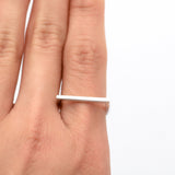Minimalist Sterling Silver Flat Bar Ring: Dainty Stacking Jewelry