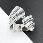 Sterling Silver Dotted Hinged Bangle: Leaf Chunky Mexican Studded Bracelet