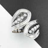 Sterling Silver Dotted Hinged Bangle: Leaf Chunky Mexican Studded Bracelet