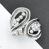 Sterling Silver Dotted Hinged Bangle: Leaf Chunky Mexican Studded Bracelet