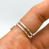 Sterling Silver Swirl Ring: Abstract S-Shape Wire Design