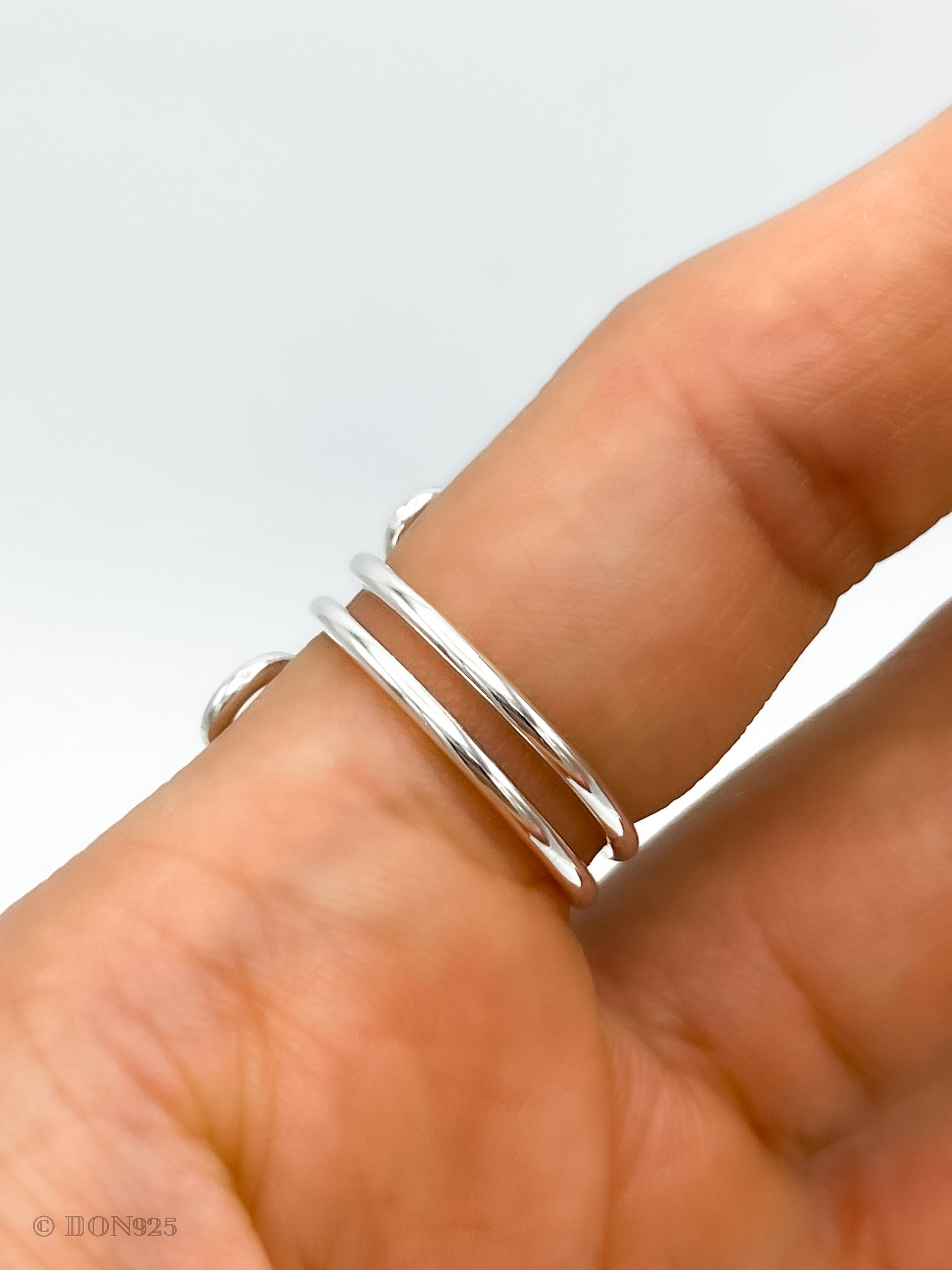 Sterling Silver Swirl Ring: Abstract S-Shape Wire Design
