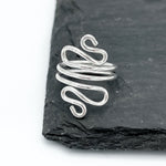 Sterling Silver Swirl Ring: Abstract S-Shape Wire Design