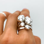 Sterling Silver Bubbles Ring: Chunky Geometric Spheres Statement Jewelry, ORIGINAL DESIGN