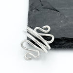 Sterling Silver Swirl Ring: Abstract S-Shape Wire Design