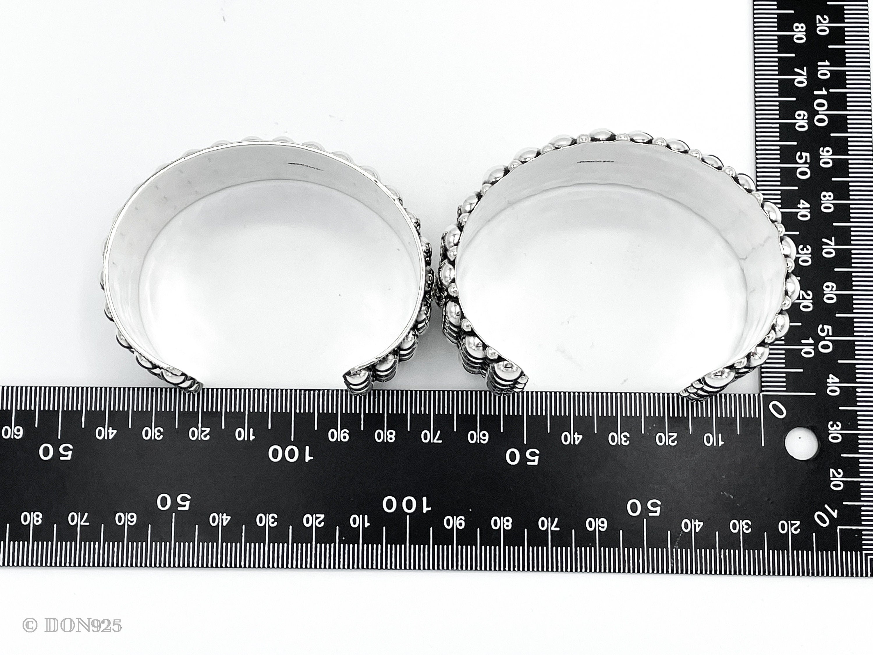 Sterling Silver Dome Cuff: Chunky Southwestern Studded Bracelet