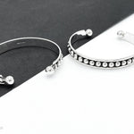 Sterling Silver Dome Cuff: Chunky Southwestern Studded Bracelet