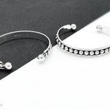 Sterling Silver Dome Cuff: Chunky Southwestern Studded Bracelet