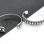 Sterling Silver Dome Cuff: Chunky Southwestern Studded Bracelet