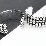 Sterling Silver Dome Cuff: Chunky Southwestern Studded Bracelet