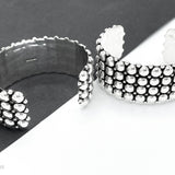Sterling Silver Dome Cuff: Chunky Southwestern Studded Bracelet