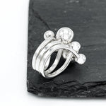 Sterling Silver Bubbles Ring: Chunky Geometric Spheres Statement Jewelry, ORIGINAL DESIGN
