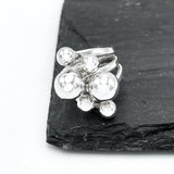Sterling Silver Bubbles Ring: Chunky Geometric Spheres Statement Jewelry, ORIGINAL DESIGN