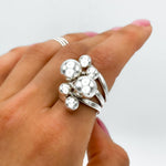 Sterling Silver Bubbles Ring: Chunky Geometric Spheres Statement Jewelry, ORIGINAL DESIGN