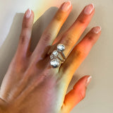 Sterling Silver Spheres Ring: Modern Geometric 925 Silver Balls