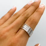 Sterling Silver Stacking Ring Set: Minimalist Thin Band Rings, 7 "Semanario"
