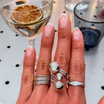 Sterling Silver Stacking Ring Set: Minimalist Thin Band Rings, 7 "Semanario"