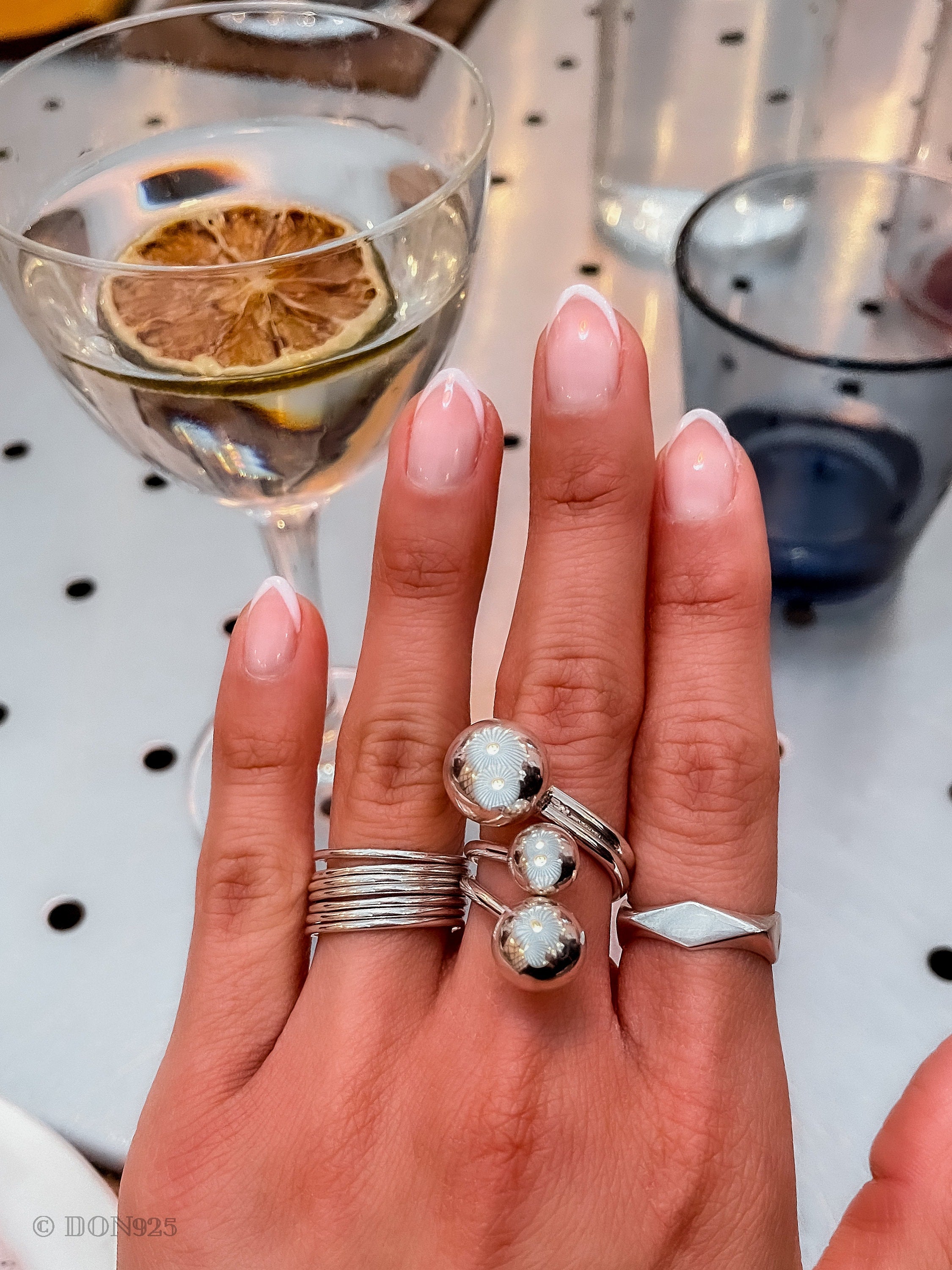 Sterling Silver Stacking Ring Set: Minimalist Thin Band Rings, 7 "Semanario"