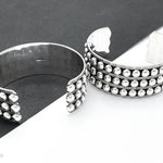Sterling Silver Dome Cuff: Chunky Southwestern Studded Bracelet