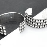 Sterling Silver Dome Cuff: Chunky Southwestern Studded Bracelet