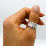 Sterling Silver Stacking Ring Set: Minimalist Thin Band Rings, 7 "Semanario"