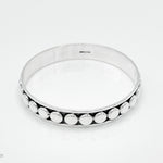Sterling Silver Southwestern Studded Bangle Bracelet: Squares or Circles Pattern