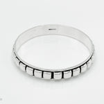 Sterling Silver Southwestern Studded Bangle Bracelet: Squares or Circles Pattern