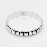 Sterling Silver Southwestern Studded Bangle Bracelet: Squares or Circles Pattern