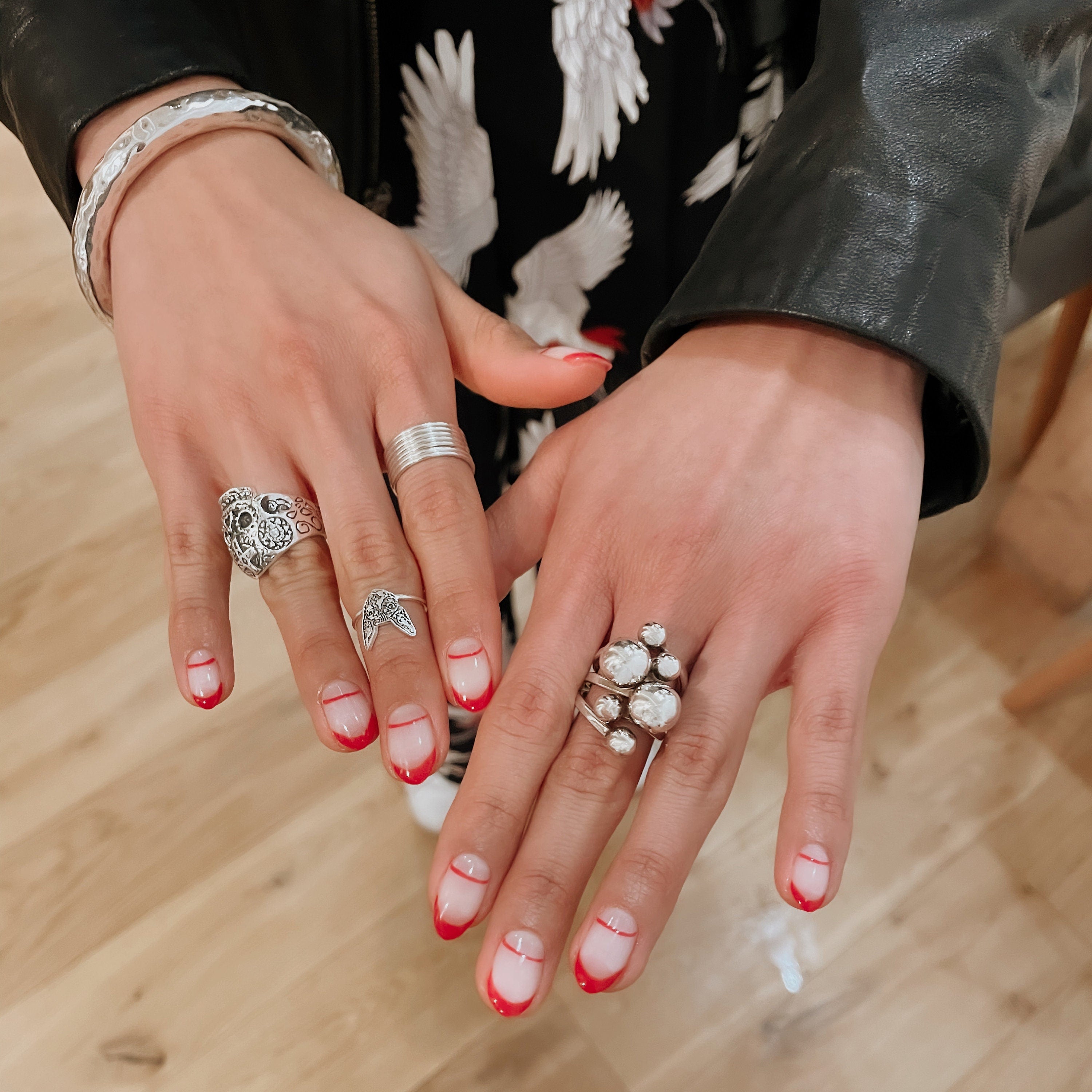 Sterling Silver Bubbles Ring: Chunky Geometric Spheres Statement Jewelry, ORIGINAL DESIGN