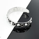 Sterling Silver Beaded Cuff Bracelet: Taxco Bohemian Studded Jewelry