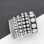Sterling Silver Southwestern Studded Bangle: Inclusive Sizes