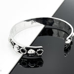 Sterling Silver Beaded Cuff Bracelet: Taxco Bohemian Studded Jewelry