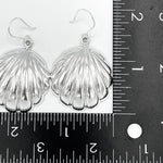 Sterling Silver Seashell Dangle Earrings: Big Statement Beach Jewelry