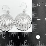 Sterling Silver Seashell Dangle Earrings: Big Statement Beach Jewelry