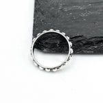 Sterling Silver Dot Ring: Dainty Minimalist Dome Stacking Band, Studded Jewelry