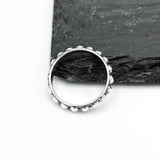 Sterling Silver Dot Ring: Dainty Minimalist Dome Stacking Band, Studded Jewelry