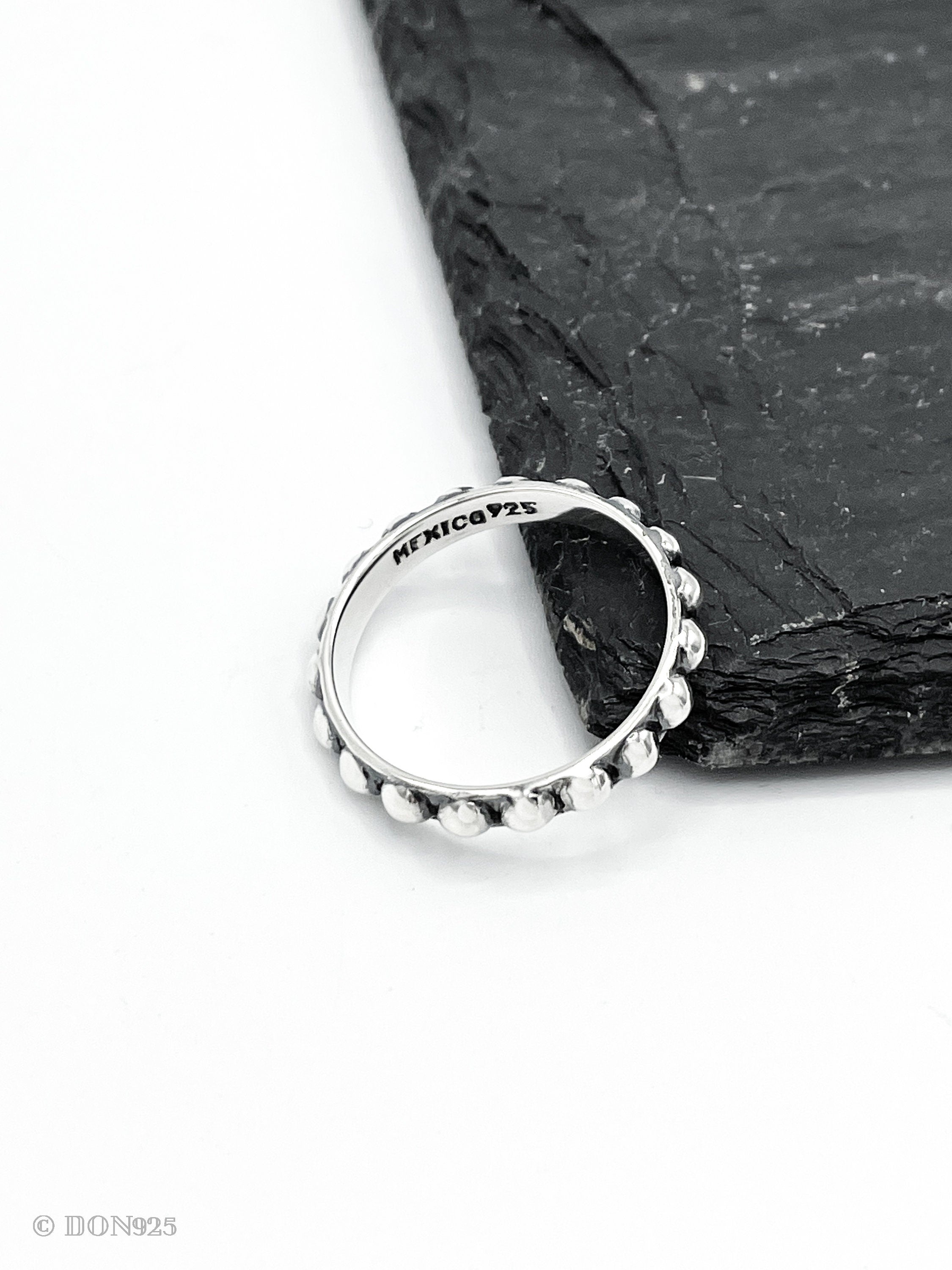 Sterling Silver Dot Ring: Dainty Minimalist Dome Stacking Band, Studded Jewelry