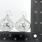 Big Sterling Silver Clam Shell Dangle Earrings