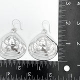 Big Sterling Silver Clam Shell Dangle Earrings