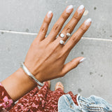 Sterling Silver Three Dots Ring: Geometric Modern Statement Design