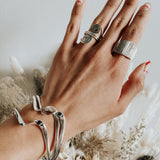 Sterling Silver Spiral Ring: Abstract Swirl Wire Wrapped Ring