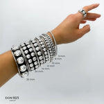 Sterling Silver Southwestern Studded Bangle: Inclusive Sizes