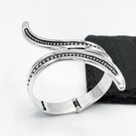 Wavy Sterling Silver Dotted Bangle: Mexican Studded Hinged Bracelet